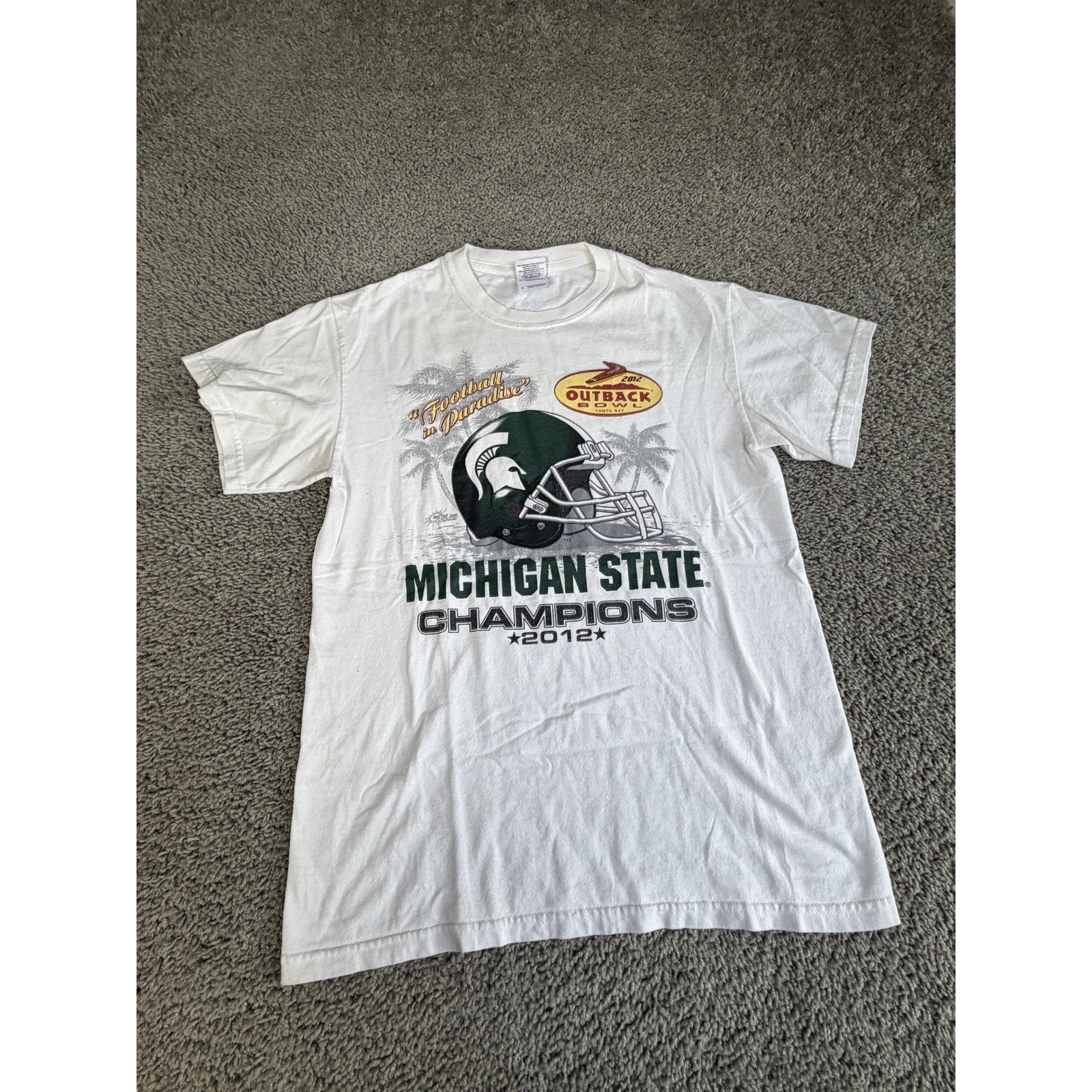 Michigan State Spartans Shirt Mens S Ncaa Football Champions 2012 Outback Bowl
